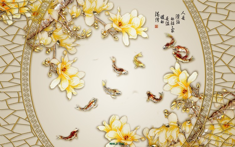 Hoa ngọc lan cá chép 3D MHL2-141